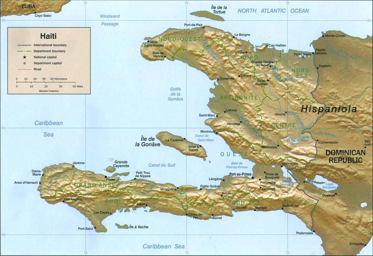 haiti physique carte